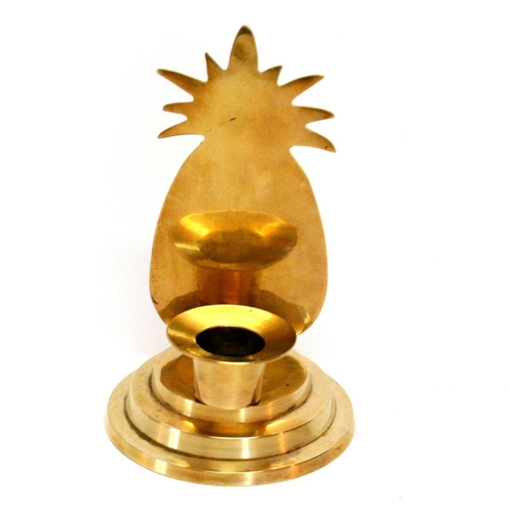 Vintage Brass Pineapple Candle Holder